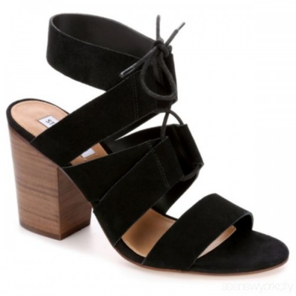 Steve Madden Shoes - Black Suede Steve Madden Ziana Sandals